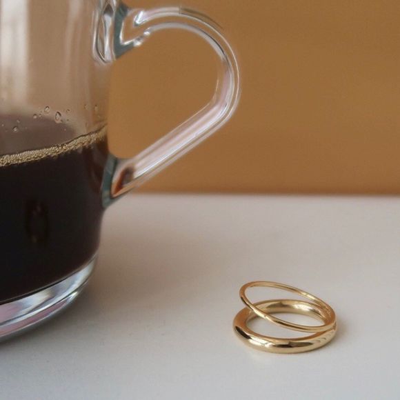 18K Gold Plated Taylor Double Open Band Ring - Picture 2 of 7